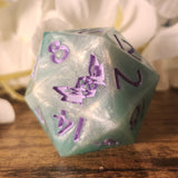'Cloudbed' Sharp Edge Handmade Resin 30mm D20 Polyhedral Gaming Dice Chonk
