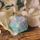 'Cloudbed' Sharp Edge Handmade Resin 30mm D20 Polyhedral Gaming Dice Chonk