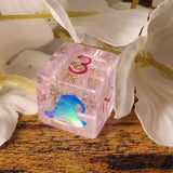 'I Put a Spell On You' Witch Hat Shimmery Holographic Handmade Resin D6 Gaming Dice