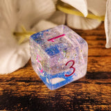'I Put a Spell On You' Witch Hat Shimmery Holographic Handmade Resin D6 Gaming Dice