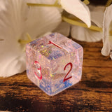'I Put a Spell On You' Witch Hat Shimmery Holographic Handmade Resin D6 Gaming Dice