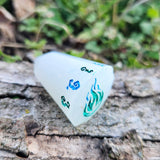 'Fire Bolt' Unique Shape Handmade Resin Glow in the Dark TTRPG Polyhedral Gaming Dice D10