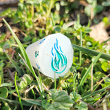 'Fire Bolt' Unique Shape Handmade Resin Glow in the Dark TTRPG Polyhedral Gaming Dice D10