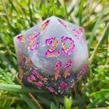 'Glowing Galaxies' Glow in the Dark Handmade Resin Handpainted Fantasy TTRPG 30MM Polyhedral Gaming Dice D20 Chonk