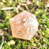 ‘Into the Abyss’ Portal Style Pink White Handmade Resin Fae Fire 30mm Polyhedral Gaming Dice Chonk