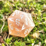 ‘Into the Abyss’ Portal Style Pink White Handmade Resin Fae Fire 30mm Polyhedral Gaming Dice Chonk