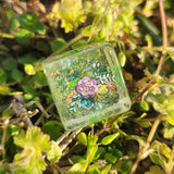 'Plant Parent' Handmade Resin Shimmery Translucent Plant Image TTRPG Gaming D6