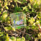 'Plant Parent' Handmade Resin Shimmery Translucent Plant Image TTRPG Gaming D6