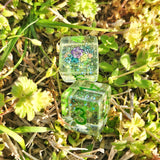 'Plant Parent' Handmade Resin Shimmery Translucent Plant Image TTRPG Gaming D6