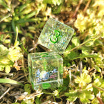 'Plant Parent' Handmade Resin Shimmery Translucent Plant Image TTRPG Gaming D6