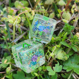 'Plant Parent' Handmade Resin Shimmery Translucent Plant Image TTRPG Gaming D6