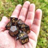 'Caleb Widogast' Inspired Mighty Nein Colorshifting Handmade Resin Fire Polyhedral Gaming Dice Set