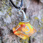 'Yer a Wizard' Wizard's Flame OOAK Sharp Edge Handmade Resin D10 Dice Pendant Necklace