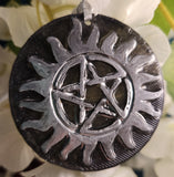 OOAK Supernatural Handmade Resin Handpainted Chrome Silver Ornament