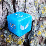 Dorian Critical Role OC Inspired Blue Opalescent Handmade Resin Individual D6 Gaming Dice TTRPG