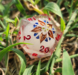 'Aqua Tofana' Liquid Core Toxic Spring 30mm D20 Polyhedral Gaming Dice TTRPG Chonk