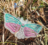 Glow in the Dark Handmade Resin Witchy Cottagecore Moth Keychain