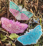 Glow in the Dark Handmade Resin Witchy Cottagecore Moth Keychain