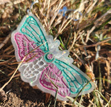 Glow in the Dark Handmade Resin Witchy Cottagecore Moth Keychain
