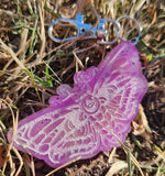 Glow in the Dark Handmade Resin Witchy Cottagecore Moth Keychain