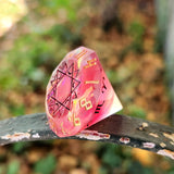 'Through the Fire' Zodiac Diamond Handmade Resin Mylar D12 w/ Zodiac Symbols TTRPG Polyhedral Gaming Dice