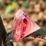 'Through the Fire' Zodiac Diamond Handmade Resin Mylar D12 w/ Zodiac Symbols TTRPG Polyhedral Gaming Dice