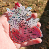 'Mari Lwyd' Shimmery Handmade Resin Glow in the Dark Handpainted Ornament