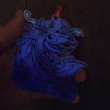 'Mari Lwyd' Shimmery Handmade Resin Glow in the Dark Handpainted Ornament