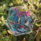 'The Guardian' Handpainted Tentacle Handmade Resin TTRPG 30mm Polyhedral Gaming Dice D20 Chonk OOAK