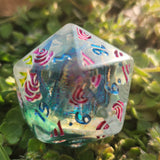 'The Guardian' Handpainted Tentacle Handmade Resin TTRPG 30mm Polyhedral Gaming Dice D20 Chonk OOAK