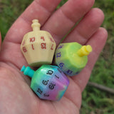 Individual Potion Bottle Faux Bone Tone Alternative Shaped Functional TTRPG Handmade Resin D20 Gaming Dice