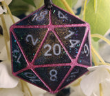 Glow in the Dark Handmade Resin D20 Polyhedral Gaming Dice TTRPG Ornament
