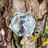 'Hope & Despair' Shimmery Colorshifting Handmade Resin TTRPG 30mm D20 Polyhedral Gaming Dice Chonk