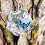 'Hope & Despair' Shimmery Colorshifting Handmade Resin TTRPG 30mm D20 Polyhedral Gaming Dice Chonk
