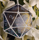 Glow in the Dark Handmade Resin D20 Polyhedral Gaming Dice TTRPG Ornament