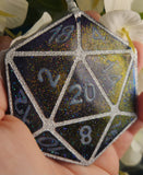 Glow in the Dark Handmade Resin D20 Polyhedral Gaming Dice TTRPG Ornament