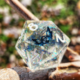 'Hope & Despair' Shimmery Colorshifting Handmade Resin TTRPG 30mm D20 Polyhedral Gaming Dice Chonk