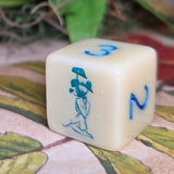 'Mushroom Maidens' Individual Bone Tone Color Handmade D6 Gaming Dice