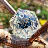 'Hope & Despair' Shimmery Colorshifting Handmade Resin TTRPG 30mm D20 Polyhedral Gaming Dice Chonk