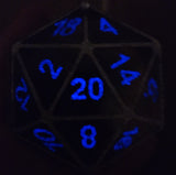 Glow in the Dark Handmade Resin D20 Polyhedral Gaming Dice TTRPG Ornament