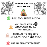 Dungeon Master Handmade Resin Glow in the Dark Random Chimera Creator D8 D10 Pair Gaming TTRPG Story Dice