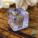 'Gold Gilded Snowman' Colorshifting Mylar Handmade Resin Individual TTRPG Polyhedral Winter Holiday Gaming Dice D6
