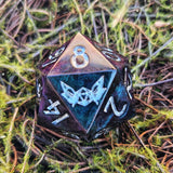 'Shifter's Nest' Handmade Resin Colorshifting Sharp Edge 30mm TTRPG Polyhedral Gaming Dice D20 Chonk