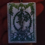 'The World' Glow in the Dark Opalescent Colorshifting Handmade Resin Tarot Card Keychain