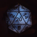Glow in the Dark Handmade Resin D20 Galaxy Shimmer Polyhedral Gaming Dice TTRPG Ornament
