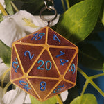 'Nat20' Handmade Resin Flatback D20 TTRPG Polyhedral Gaming Dice Keychain