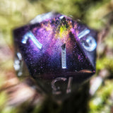 ‘Pandora’s Corruption’ Handmade Resin Colorshifting Sharp Edge Critter Image TTRPG Polyhedral Gaming Dice D20