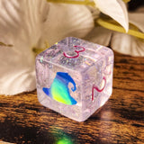 'I Put a Spell On You' Witch Hat Shimmery Holographic Handmade Resin D6 Gaming Dice
