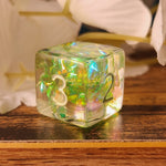 Orym Critical Role OC Inspired Green Colorshifting Handmade Resin Individual D6 Gaming Dice TTRPG