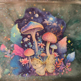 'Galaxy Mushrooms' Glow in the Dark Handmade Resin Shimmery Galaxy Mushroom Dice Rolling Tray